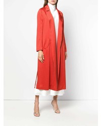 Женское красное пальто дастер от Galvan