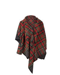 Красное пальто-накидка в шотландскую клетку от Comme Des Garçons Vintage