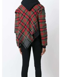 Красное пальто-накидка в шотландскую клетку от Comme Des Garçons Vintage