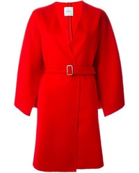 Красное пальто-накидка от Agnona