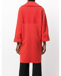 Красное пальто-накидка от D-Exterior