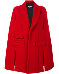 Красное пальто-накидка от Dsquared2