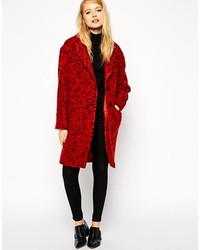 Женское красное пальто с леопардовым принтом от Asos
