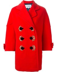 Женское красное пальто с украшением от Gianfranco Ferre
