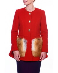 Женское красное пальто от Anastasya Barsukova