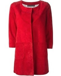 Женское красное пальто от Simonetta Ravizza
