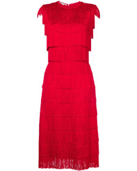 Красное платье c бахромой от Stella McCartney