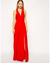 Красное платье-макси с вырезом от Asos