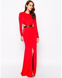 Красное платье-макси с вырезом от Forever Unique