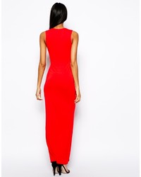 Красное платье-макси с вырезом от Asos