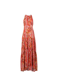 Красное платье-макси с цветочным принтом от Black Coral