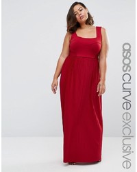 Красное платье-макси со складками от Asos