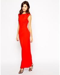 Красное платье-макси от Warehouse
