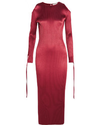 Красное платье-миди с вырезом от Barbara Casasola
