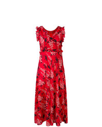 Красное платье-миди с принтом от RED Valentino