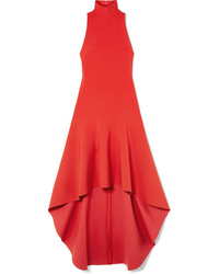 Красное платье-миди с рюшами от SOLACE London