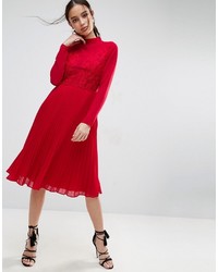 Красное платье-миди со складками от Asos