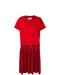 Красное платье-миди со складками от MM6 MAISON MARGIELA