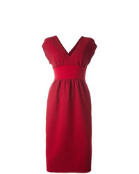 Красное платье-миди от Agnona