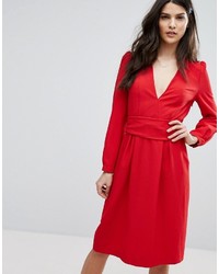 Красное платье-миди от BA&SH