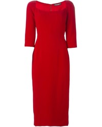 Красное платье-миди от Dolce & Gabbana