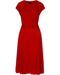 Красное платье-миди от Donna Karan