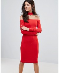 Красное платье-миди от Jessica Wright