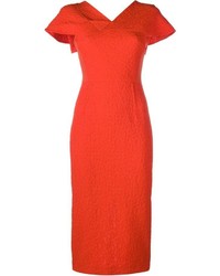 Красное платье-миди от Roland Mouret