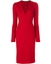 Красное платье-миди от Tom Ford