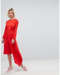Красное платье-миди от Warehouse