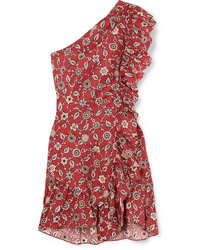 Красное платье прямого кроя с "огурцами" от Isabel Marant Etoile