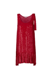 Красное платье прямого кроя с пайетками от P.A.R.O.S.H.