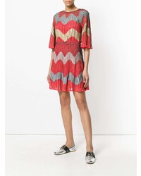 Красное платье прямого кроя с принтом от M Missoni