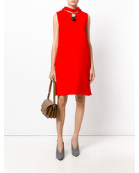 Красное платье прямого кроя от Marni