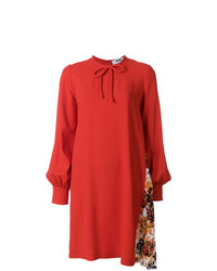 Красное платье прямого кроя от MSGM