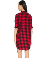 Красное платье-рубашка в клетку от Madewell