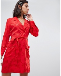 Красное платье-рубашка с принтом от Fabienne Chapot