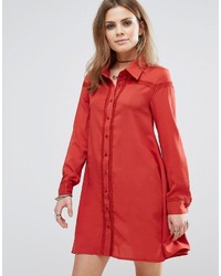 Красное платье-рубашка от Glamorous