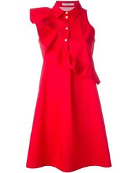 Красное платье-рубашка