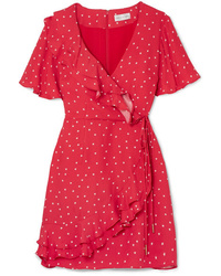 Красное платье с запахом с принтом от Rebecca Vallance