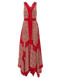 Красное платье с "огурцами"