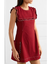 Красное платье с плиссированной юбкой от ALEXACHUNG