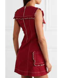 Красное платье с плиссированной юбкой от ALEXACHUNG
