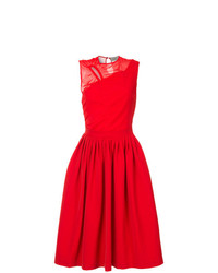 Красное платье с пышной юбкой от Preen by Thornton Bregazzi