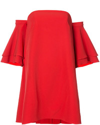 Красное платье с рюшами от Milly