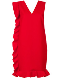 Красное платье с рюшами от MSGM