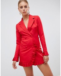 Красное платье-смокинг от Missguided