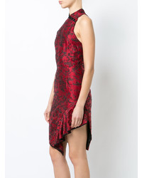 Красное платье-футляр с принтом от Josie Natori