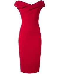 Красное платье-футляр от Chalayan