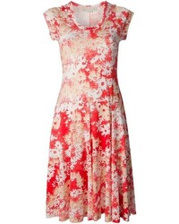 Красное повседневное платье с цветочным принтом от Stella McCartney